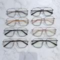 2024 New Double Bridge Square Anti-blue Light Glasses Frame Women Men Vintage Transparent Computer Oversize Pectacle Eyeglasses. 
