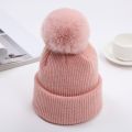 Plush Ball Children Pullover Cap Soild Baby Knit Hat Autumn Winter Warm Ear Protection Headgear Kids Skullies Beanie Caps 0-3Y.