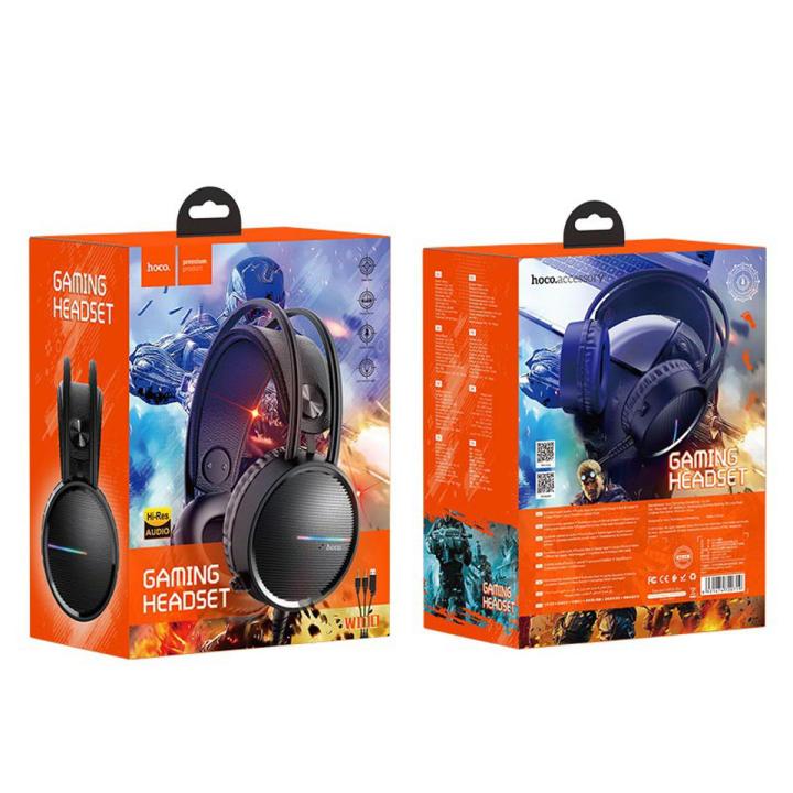 hoco Gaming Head phones W100 Touring Headset Black Color