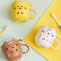 Cute Cat mug Cartoon Thickened Cup Plastic mugs.