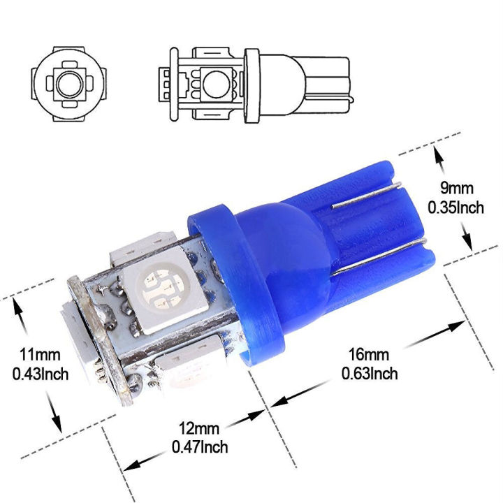 2%20Pieces%205%20LED%20SMD%20Parking%20Bulb%2012v%20Package%20Universal%20Motorcycle%20Car%20Indicator%20Bright%20Lamp%20-%20Blue%20-%20Image%203