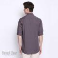 Trendy Grey Long Sleeve Solid Casual Shirt.