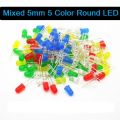 50Pcs- MIXED 5mm Colorful LED Mixed 5mm 5 Color Round LED Light Green Red Yellow Blue White LED Light Bulbs 5mm LED Light Emitting Diode. 