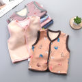 Baby vest plus velvet newborn clothes 3 baby belly protection vest 6 months old baby men and women warm vest.