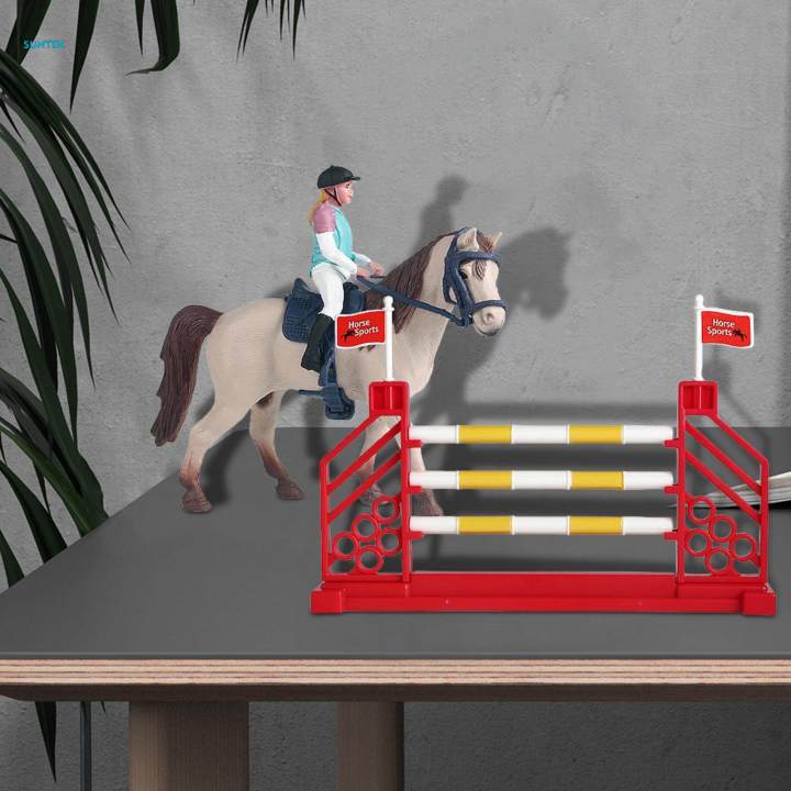 3x%20Equestrian%20Toy%20Set%20with%20Horse%20Horseman%20and%20Fence%20and%20Girls%20Kids%20-%20Image%204