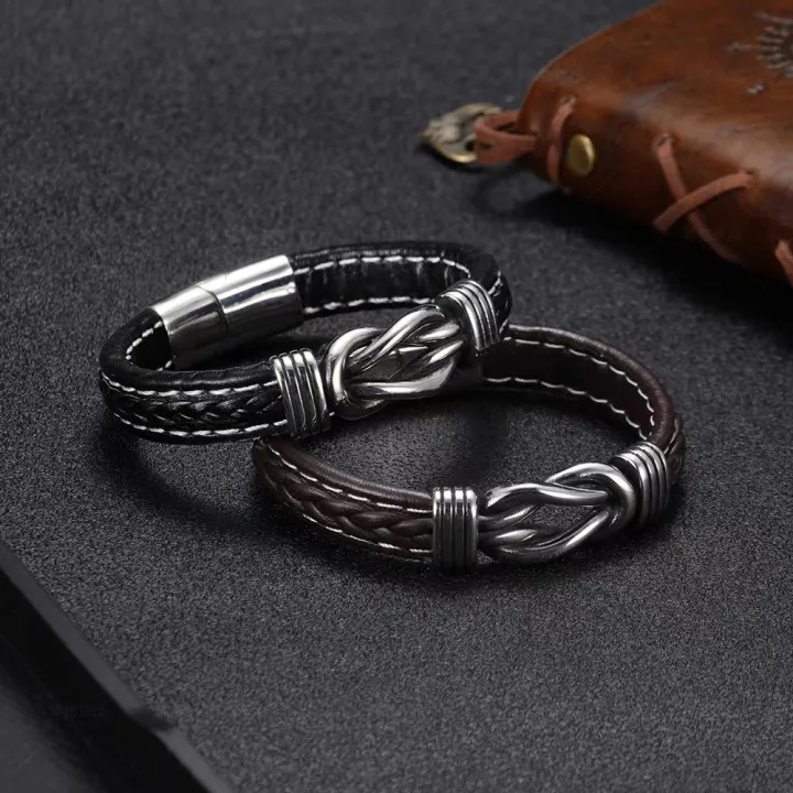 2024%20High%20Quality%20Infinity%20Knot%20Leather%20Wristband%20Bracelet%20Pulsera%20Stainless%20Steel%20Magnetic%20Clasp%20Braided%20Leather%20Bracelet%20For%20Men%20-%20Image%206