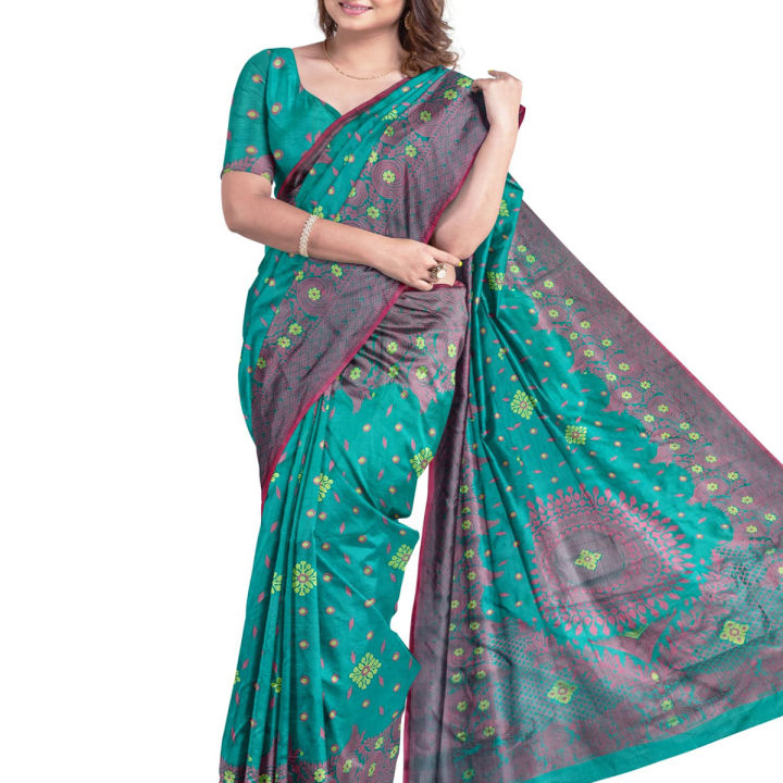 Tangail%20Tat%20For%20Women%20Tangail%20Silk%20Katan%20Saree%20-%20Image%202