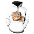 New Cute 3d Cat Hoodie Men's Women's Sweatshirt Harajuku Hooded Autumn Boys And Girls Animal White Streetwear Pullover. 