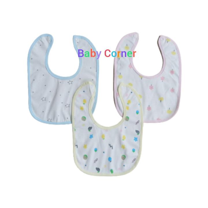 3 pcs cotton Bib for kids-Blue,Pink &yellow(china)