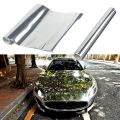 1Pc Silver Car Body Film Chrome Mirror Vinyl Wrap Film Car Stickers Decor Decal Wrap Covering Car Exterior Styling Accessories. 