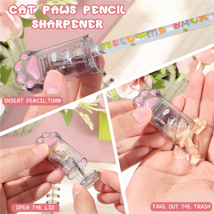 NXFDSIOZ%208%20Pcs%20Cute%20Pencil%20Sharpener%20and%20Shaped%20Retractable%20Eraser%20Kawaii%20Pencil%20Sharpener%20School%20Supplies%20-%20Image%204
