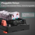 DC 24V Relay Module, 6 Channel SPDT Switch Module with Isolated Optocoupler DIN Rail Mount Pluggable Power Relay Module. 