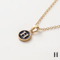 Black Metal English Letter Pendant Personalize Alphabet Pendant Initial A-Z Necklace Choker Chains Jewelry for Women Men. 