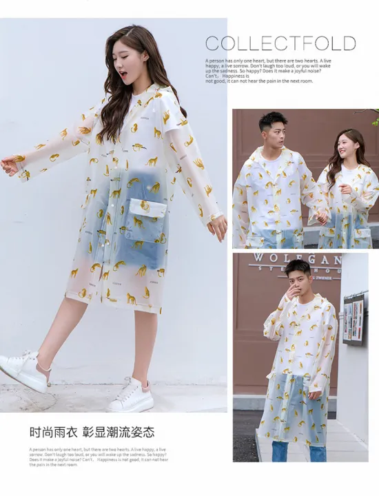 Transparent%20Raincoat%20Rain%20Coats%20Long%20Big%20Size%20Cloak%20Poncho%20Women%20Men's%20Waterproof%20Cute%20Cartoon%20Printing%20Clear%20Rain%20Jacket%20Cover%20-%20Image%204