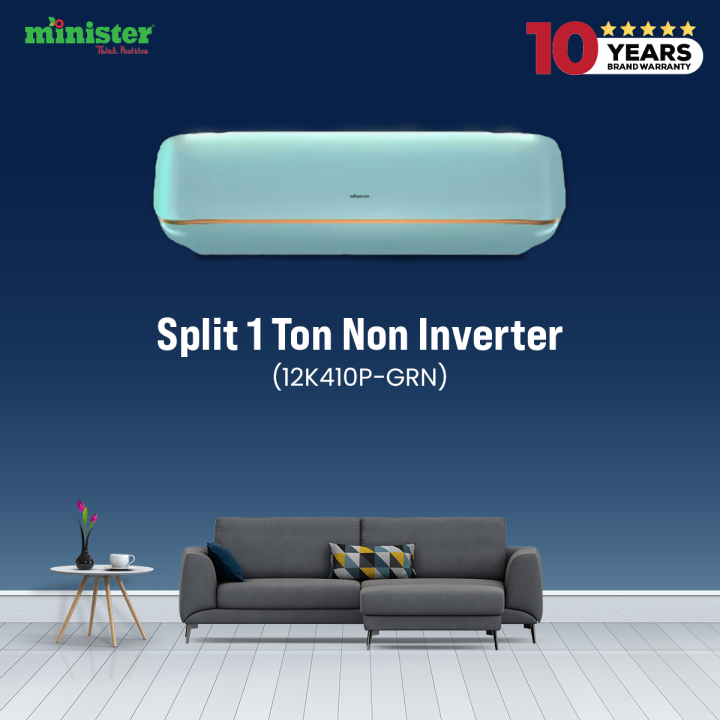 Minister (Model: 12K410P-GRN) 1 Ton Non-Inverter Air Conditioner (AC)