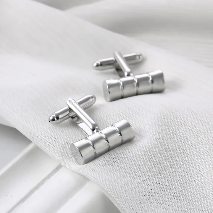 Men's%20Cylindrical%20French%20Cufflinks%20Pair%20Set%20(1%20Pair)%20-%20Image%202