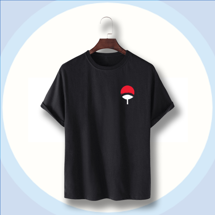 Anime T-shirt, Naruto , Uchiha clan T-shirt, logo on side , Jersey fabric mix t- shirt, regular half sleeve