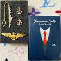 Marine/Naval Ship + Anchor Cufflinks with Anchor Wings Brooch – 3-Piece Set for Men’s Suit & Shirt Accessories. 