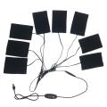 8 In 1 Clothes Heating Pad With USB Charg 5V Caon Fiber Heating Pad Electric Heating Sheet For Clothes Vests -black. 