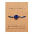 Friendship Women Make A Crystal Natural Stone Quartz Bracelet Stars Moon Gold Alloy Adjustable Paper Card Bracelet.