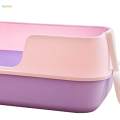 Cat Litter Boxes for Indoor Cats High Sides Tall Detachable Kitty Litter Box Pink. 