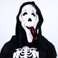 Halloween Mask Realistic Movie Scream Scary Face Creepy Ghost Mask Stick Tongue Out Funny Scary Cosplay Costume Mask Party Props. 