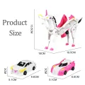 2 in 1 Transformation Car One Step Model Deformed Unicorn Model Cartoon Action Figure Vehicle Transforming Toy Boy Kid Gift. 