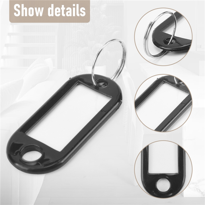 20%20Pcs%20Key%20ID%20Label%20Tags%20Split%20Ring%20Keyring%20Keychain%20Black%20-%20Image%203