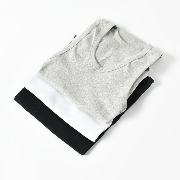 Spring and Summer Thin Men's I-Shaped Boxing Pure Cotton Home Large Sizes Availiable Cotton Thin Thread Hurdle Base Inner Wear Vest