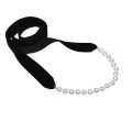 Elegant Black Ribbon Bow Choker Imitation Pearls Beads Charm Necklace Personality Gothic Wedding Jewelry Gifts. 