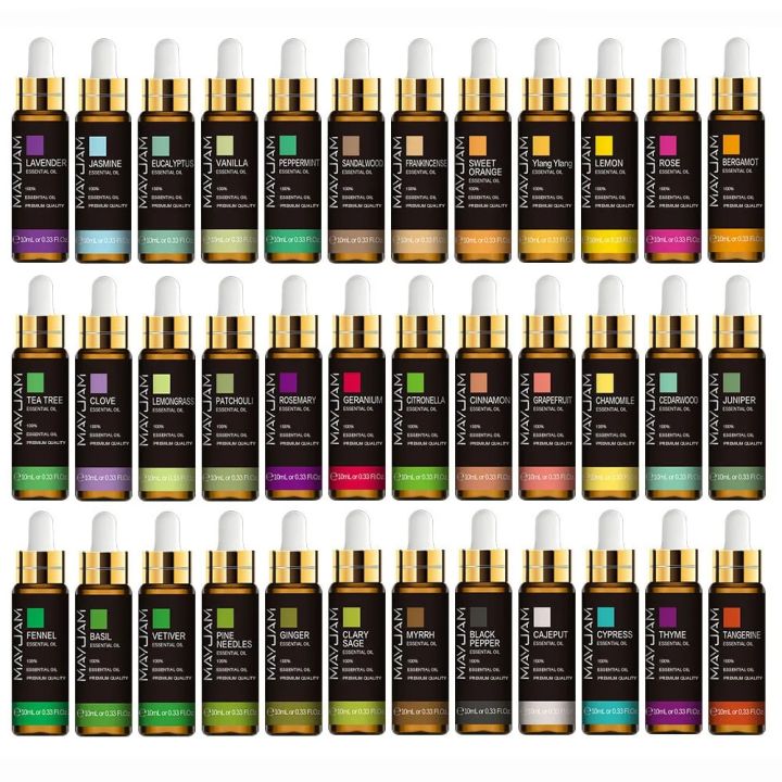 MAYJAM 10ML Aromatic Diffuser Essential Oil Lavender Vanilla Myrrh Fragrance Oil For Soaps Candle Making Massage Humidifiers