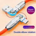 Fast Charge Type C Cable 180 Degree Rotation Elbow Cable for Game for Xiaomi Samsung OPPO Phone Charger USB C Micro USB Cable. 