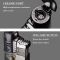 Butane Lighter, Mini Torch Lighter with Key Ring, Adjustable Jet Flame Windproof Gas Lighter for Grill BBQ Candle Camping Fireplace, Black and Grey - Without Butane Gas. 