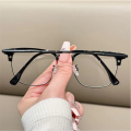 Half Frame Glasses, Men's Retro Glasses, 0 Degree Anti Blue Light Eye Protection, Flat Light Glasses. 