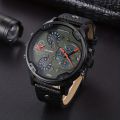 Popular Men's Watch, Casual Fashion Multi Time Zone Belt Date Men's Watch.