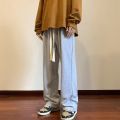 Casual Pants Men's Loose oversize Black Boys Pants Wide Leg Straight Drawstring Sweatpants Trendy Sports Pants. 