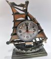 Ship-Themed Alarm Clock & Decorative Watch Nautical-Inspired Home Showpiece for Tabletop or Shelf Display. 