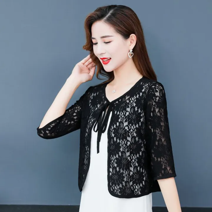 2023Spring%20Summer%20Coat%20Shawl%20Lace%20Women's%20Loose%20Slimming%20Large%20Size%20Cardigan%20Hollow%20out%20Sun-Proof%20All-Matching%20Coat%20Top%20-%20Image%206