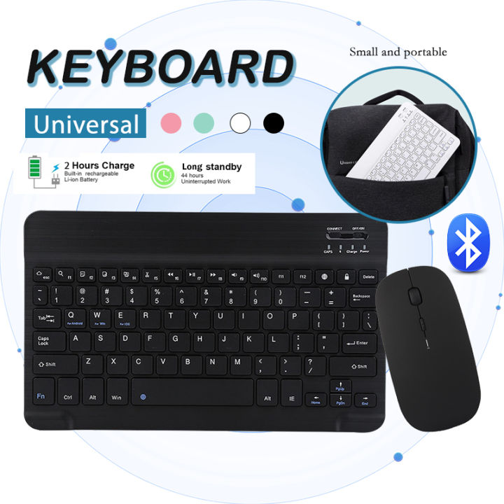 10inch Bluetooth Wireless Keyboard/Mouse Portable Ultrathin Lightweight For iPad Tablet Android Cellphone Laptop