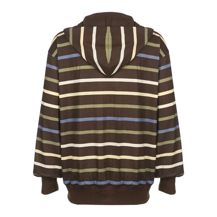 Women%20Zip%20Up%20Drawstring%20Hoodie%20Casual%20Striped%20Long%20Sleeve%20Sweatshirt%20Jacket%20Autumn%20Streetwear%20-%20Image%207
