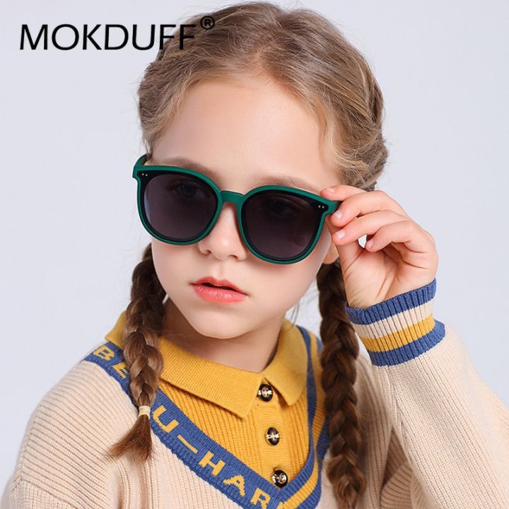 3-12 Years Kids Polarized Sunglasses Boys' Cool Girls Soft TPEE Frame Cat Eye Design Fashion Sun UV400 Protection Oval Glasses Moonlight Shines