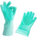 1 Pair Scrub Rubber Gloves Silicone Reusable Anti-Cut Kitchen Gloves Washing Dishes Latex Cleaning Wear Heat Resistant Scrubbers. 