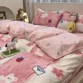 Korean Bedding, Single and Double in Style, Student Dormitory, Three Piece Set, Bed Sheets, Quilt Cover, Four Piece Set. 