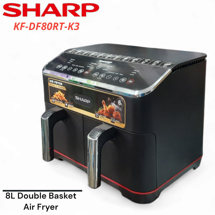 Sharp 8 Liter KF-DF80RT-K3 Double Basket Air Fryer