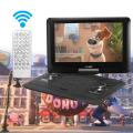 15'' Portable Car Rechargeable DVD Player Game Remote Control 270° Swivel Screen Black - Black. 