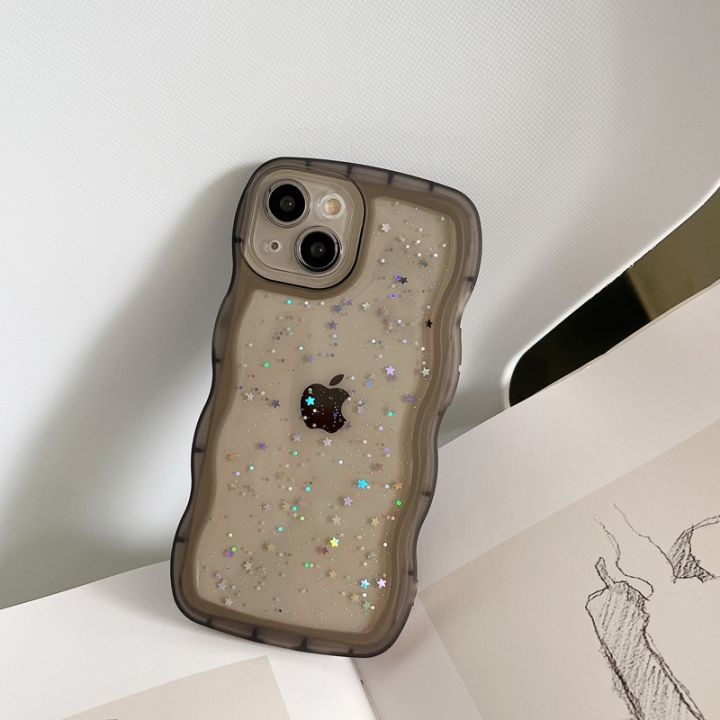 Wave%20Shape%20Drip%20Glue%20Star%20Pattern%20Phone%20Case%20For%20iPhone%2014%2013%2011%2012%20Pro%20Max%20X%20XR%20XS%20Max%207%208%20Plus%20Transparent%20TPU%20Soft%20Cover%20-%20Image%207