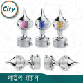 1 Pair (2 Pis) CP Polished Crystal Minar Curtain Pipe Cover Pipe Cap For 1 Inch Pipe Curtain Decor Minar. 