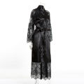 Wedding Dressing Gown Women Long Satin Bride Robes Lace Silk Kimono Bathrobe Bridesmaid Nightwear See Through Sleepwear.