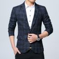New Mens Blazers Slim Fit Suits for Men Business Formal Blazer Mens Wedding Suit Jackets Male Fashion Plaid Mens Blazer Jacket. 
