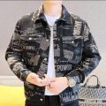 Vintage Jacket Men Streetwear Brand Letter Print Jacket Men Luxury Slim Fall Men Jeans Jacket Denim Designer Jaquetas Masculino.